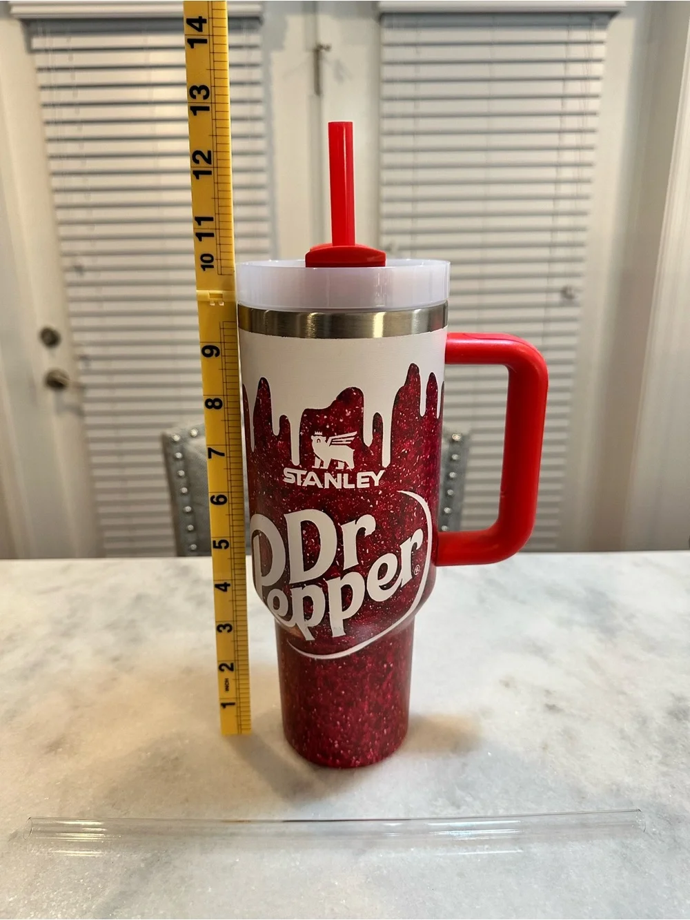Stanley Red Dr Pepper Insulated 40 Tumbler with Handle and 2 Straws - Picture 7 of 8